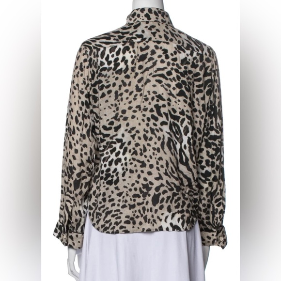 Smythe Leopard Print Button-Up Blouse Size Small - Picture 2 of 6